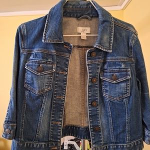 Cropped jean jacket-Loft
